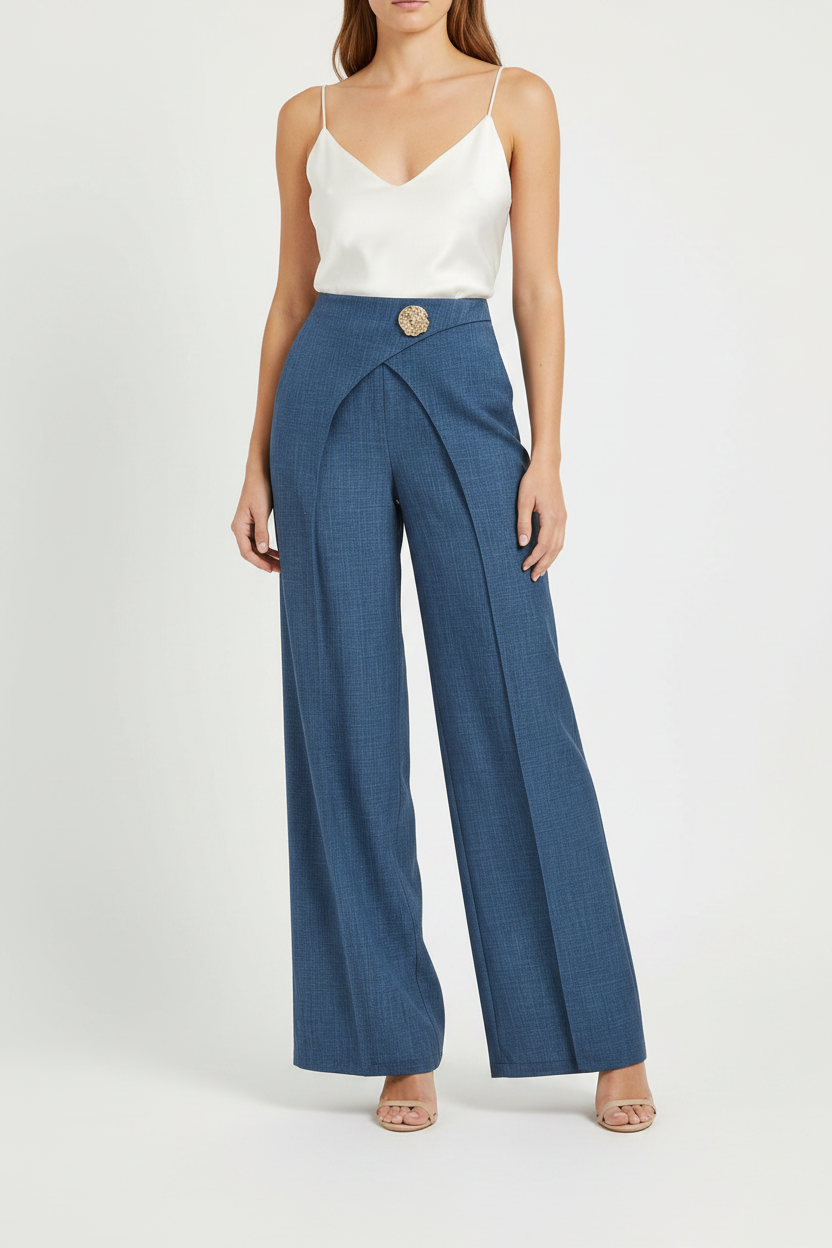 Hero – Steel Blue Wide-Leg Trousers