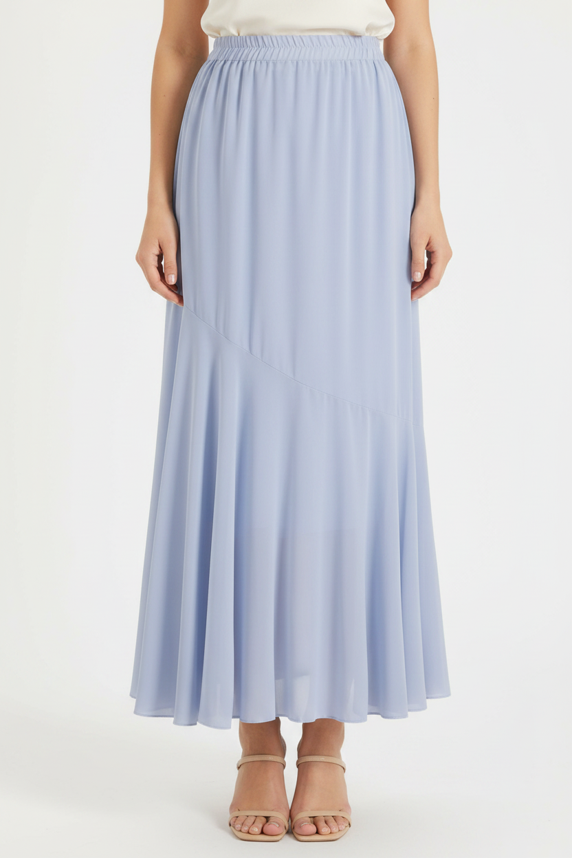 Light Blue Chiffon Maxi - With Shoes