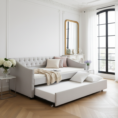 Light Gray Daybed Angled