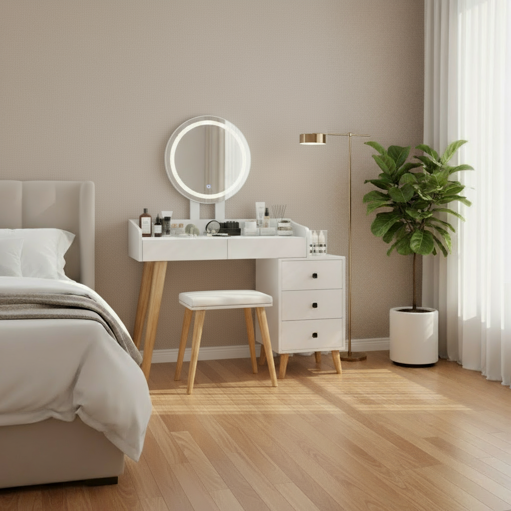 Luxury bedroom vanity angled