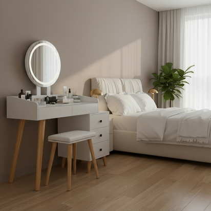 Luxury bedroom vanity centered