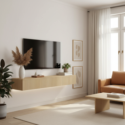 Natural Wood TV Stand - Layout 1