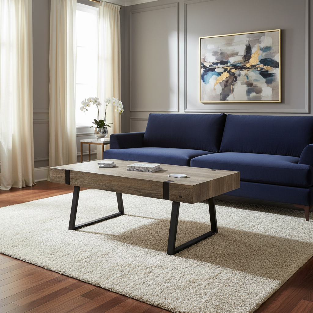 Navy Living Room - Angled Foreground
