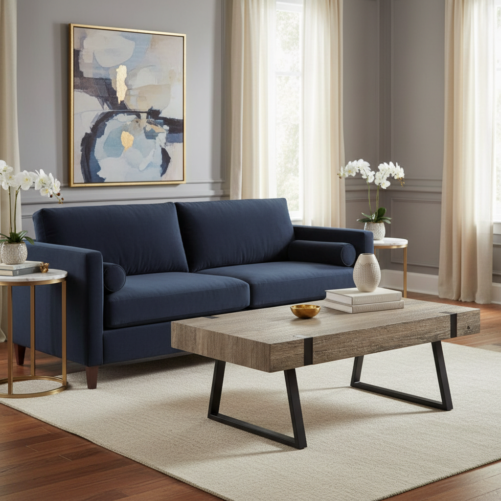 Navy Living Room - Hero Center