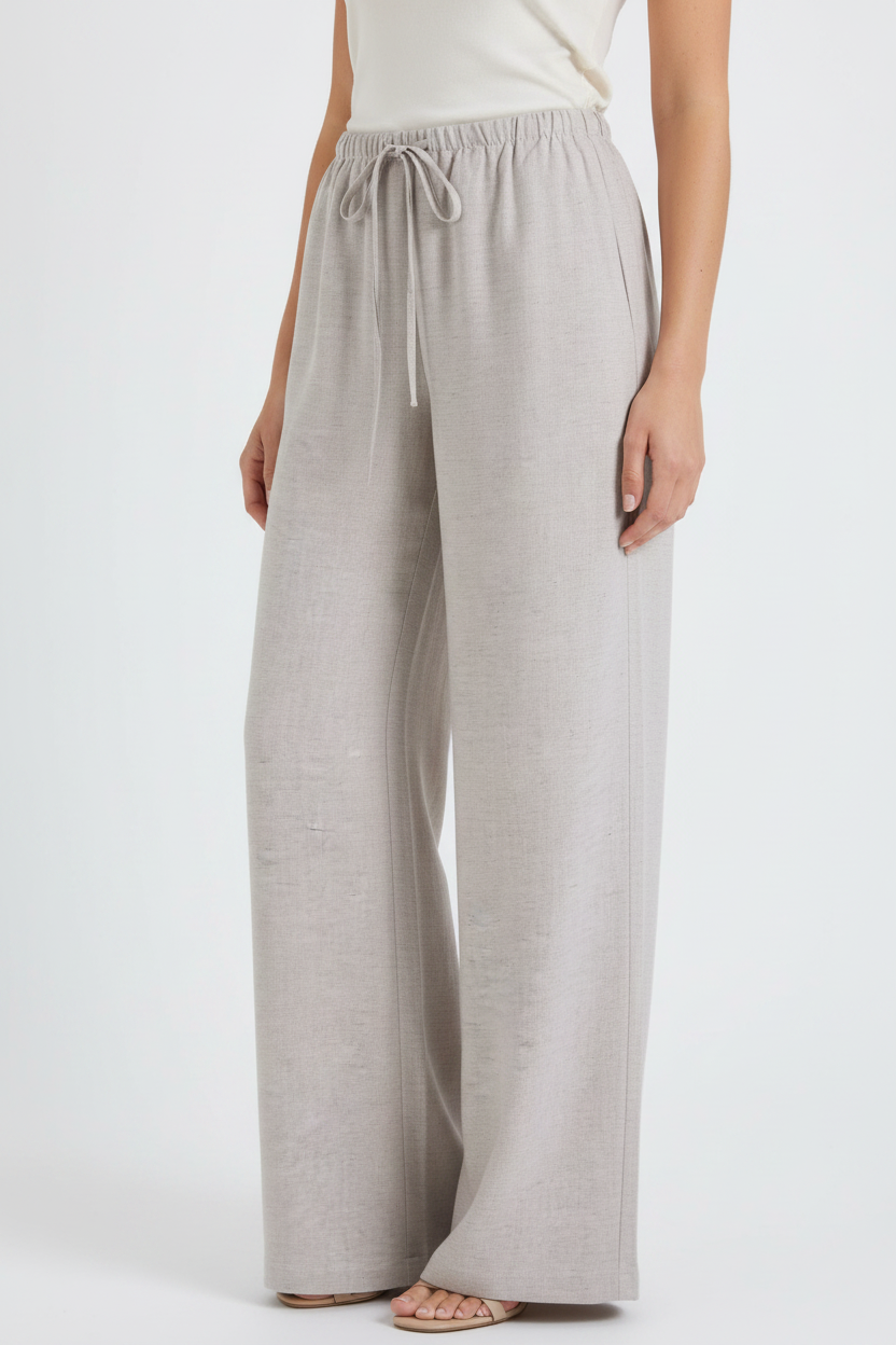 Oatmeal Wide-Leg Pants - Redone