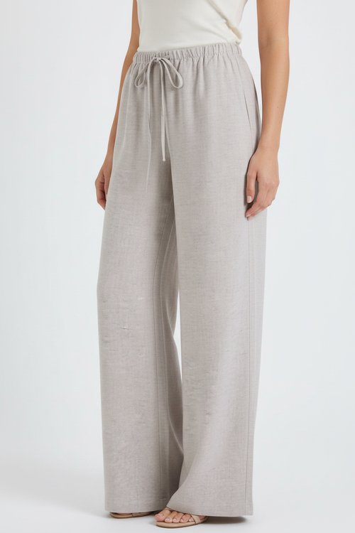 Oatmeal Wide-Leg Pants - Redone