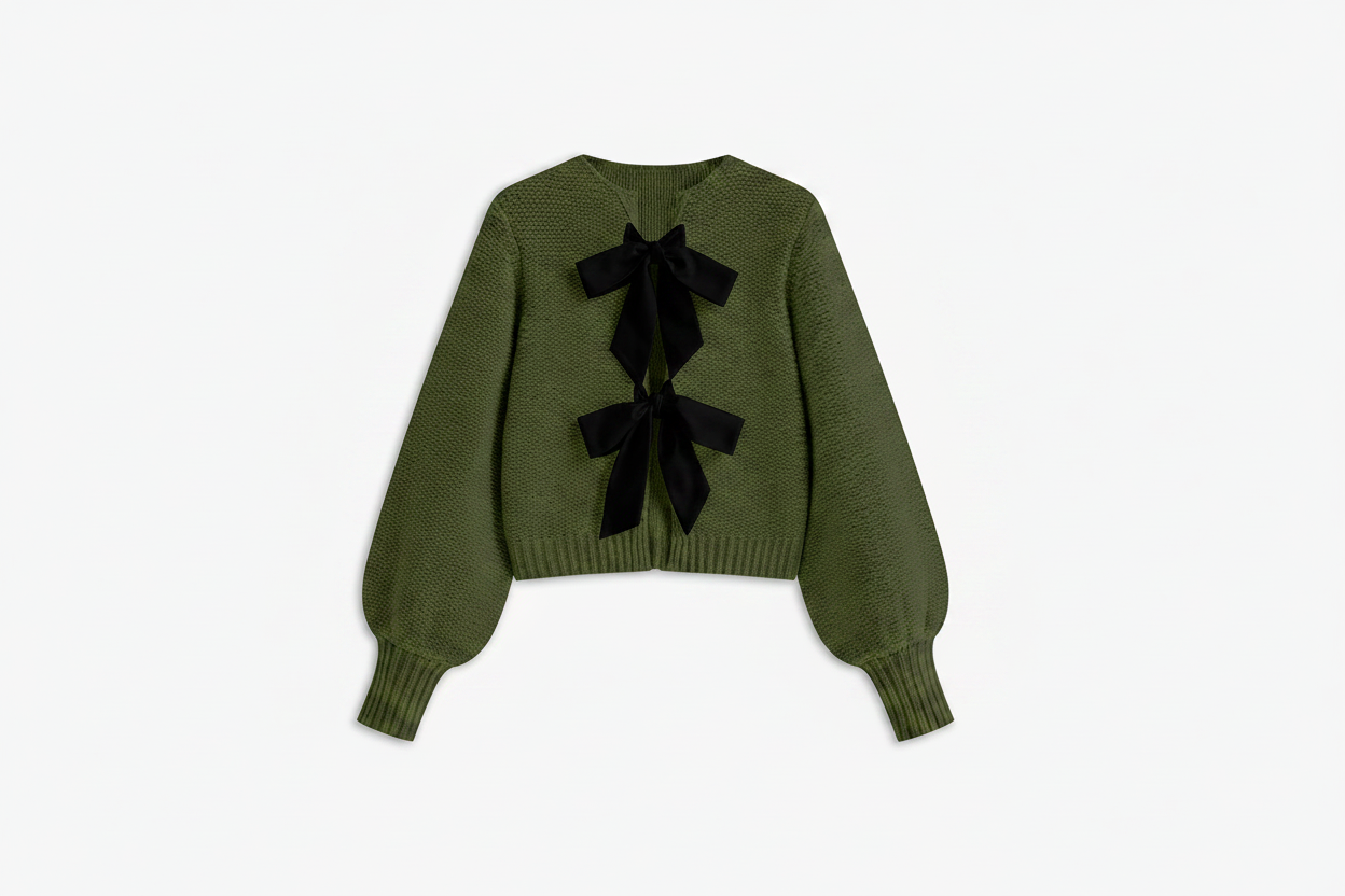 Olive bow sweater