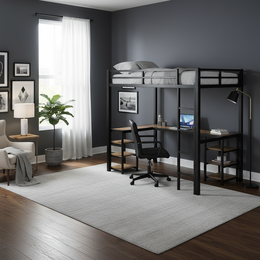 Only Loft Bed - Back Wall Angle