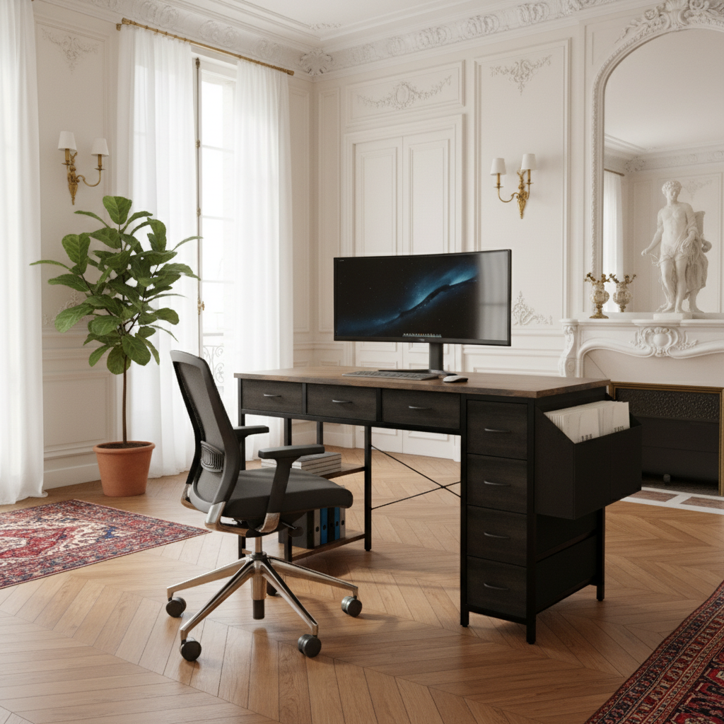 Parisian Desk Against Wall