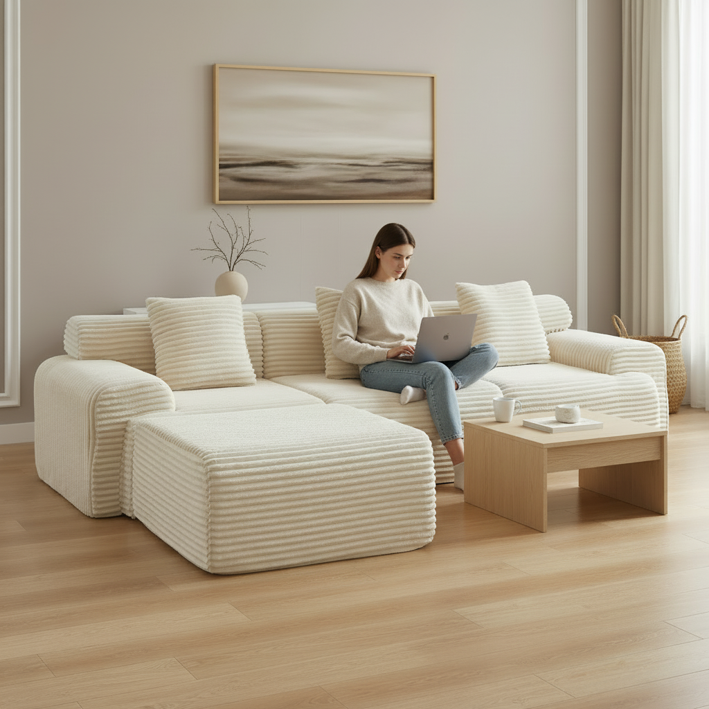 Person working from home with laptop