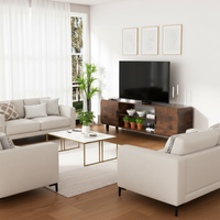 Right Wall with Cream Sofas