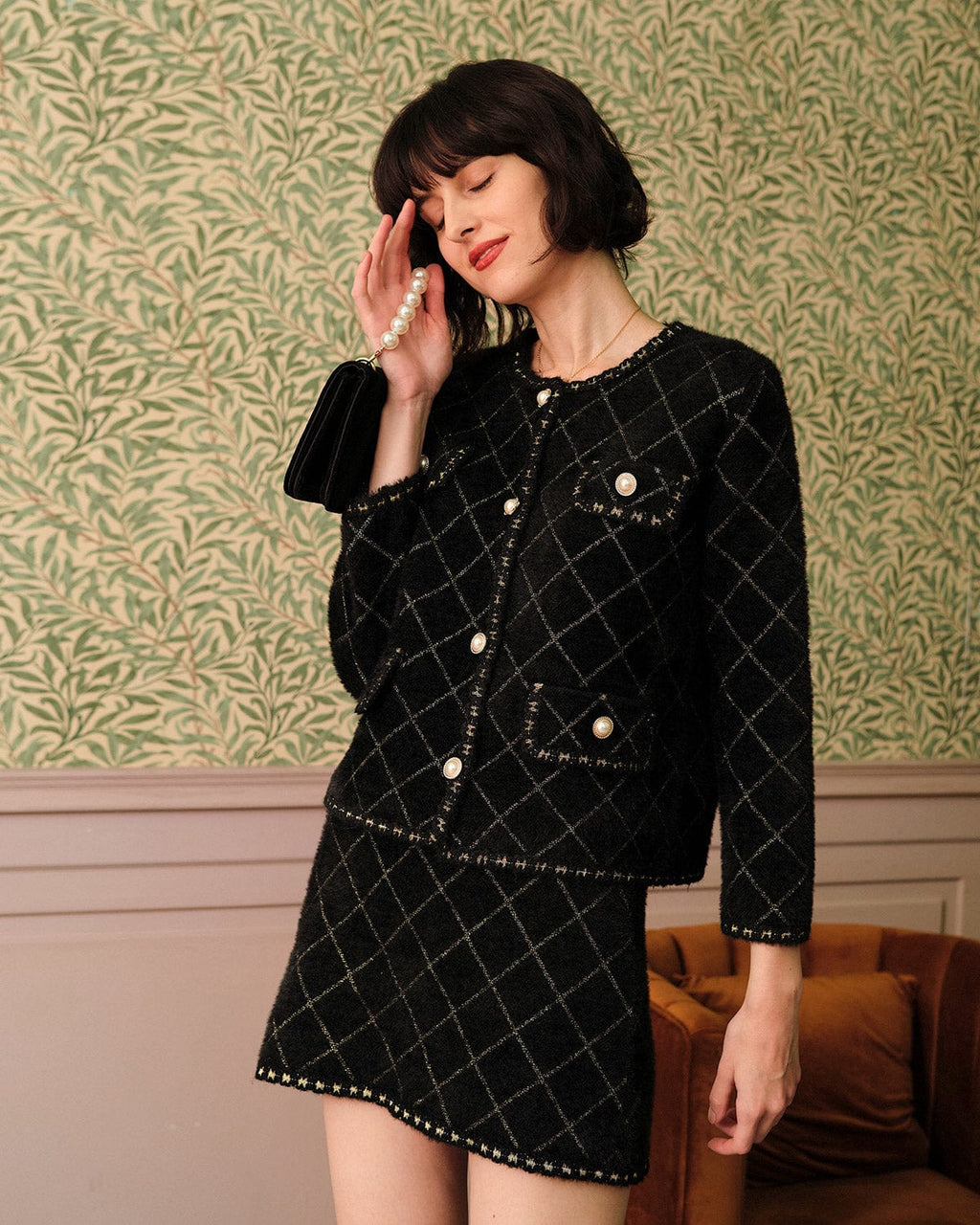 Raya Classy Cardigan & Mini Skirt Set