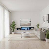 Scandinavian Minimalist Living Room with TV