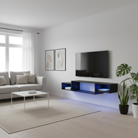 Scandinavian TV Stand with LED - Right Angle