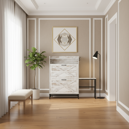 Shoe Cabinet Center with Bench