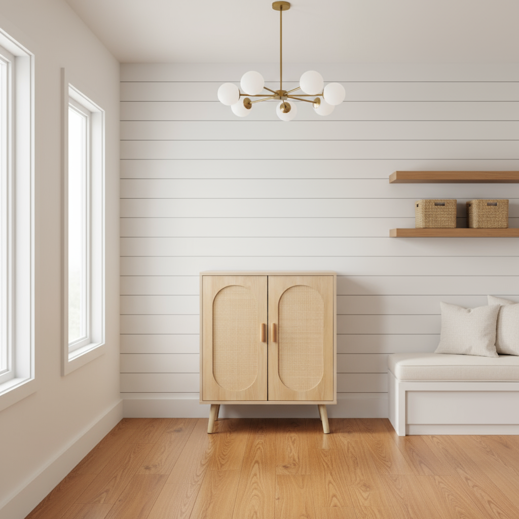 Shoe Cabinet in Clean Mudroom