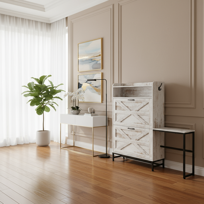 Shoe Cabinet on Right Wall