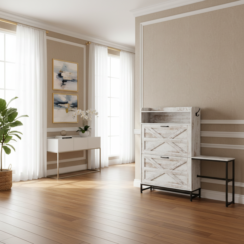 Shoe Cabinet on Right Wall