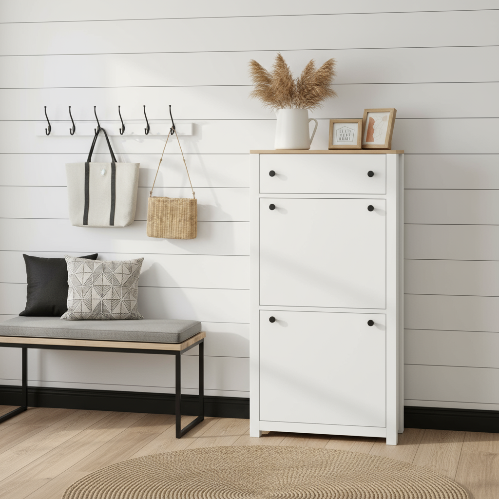 Shoe Cabinet with Bench