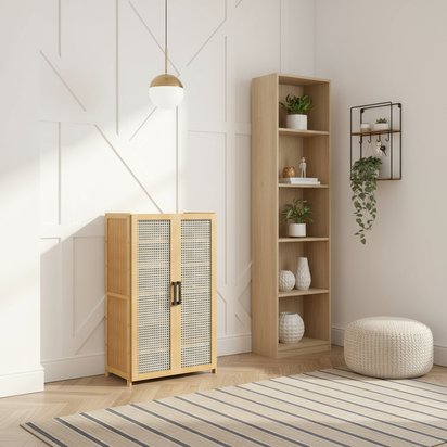 Shoe Cabinet with Bookshelf