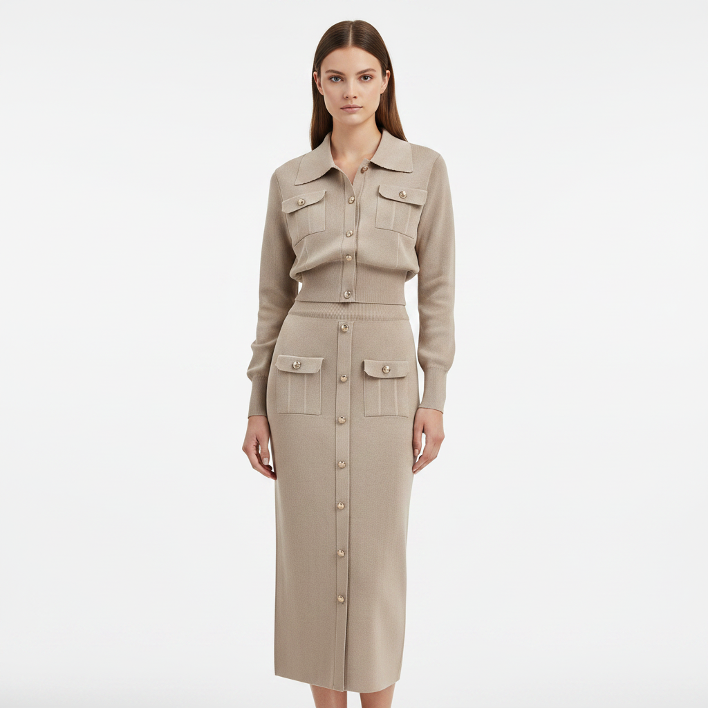 Taupe Knit Set Full Frame