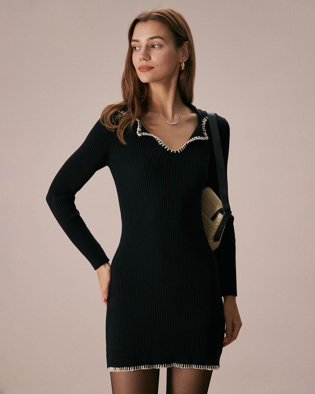 Polly Contrast Sweater Mini Dress