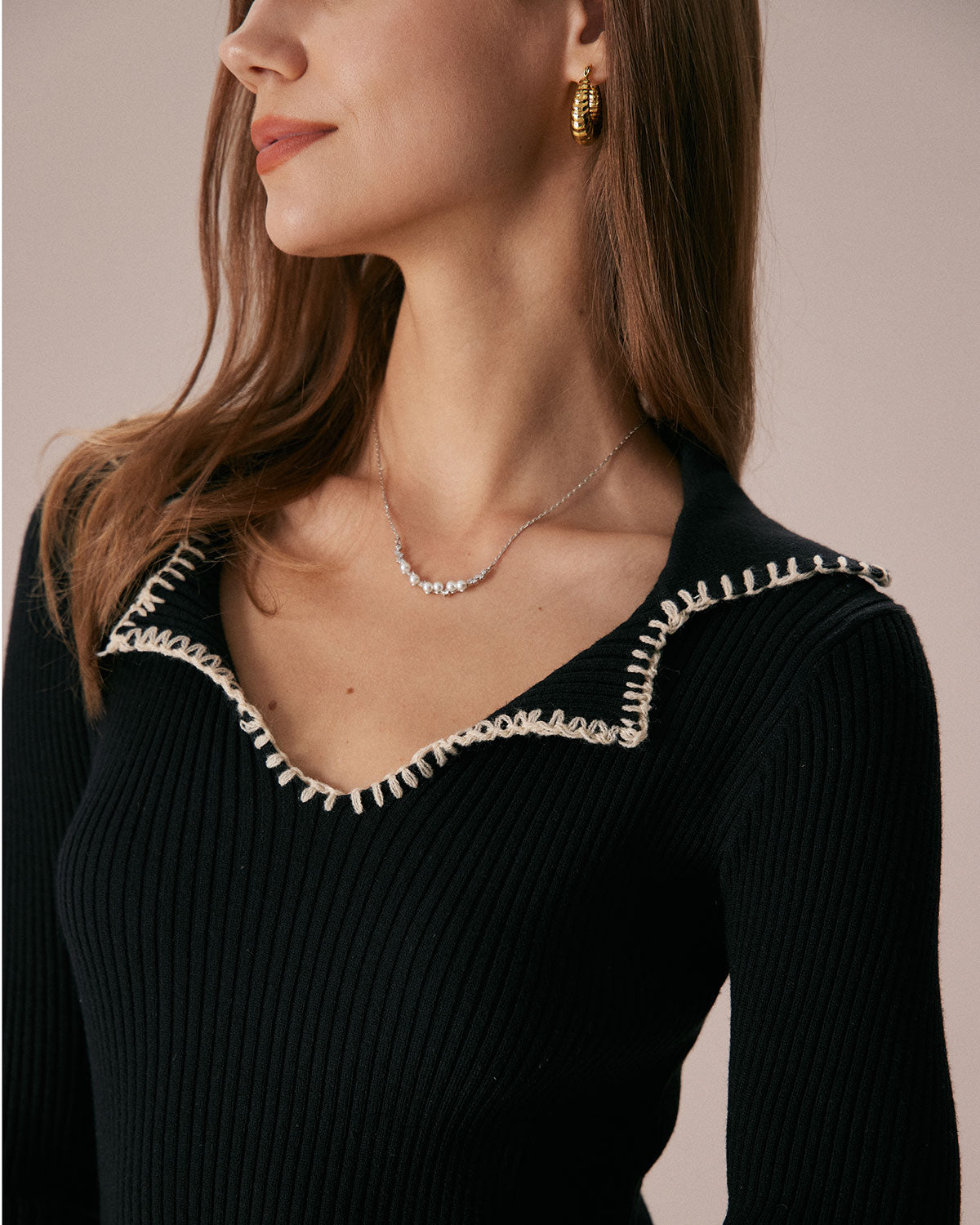 Polly Contrast Sweater Mini Dress