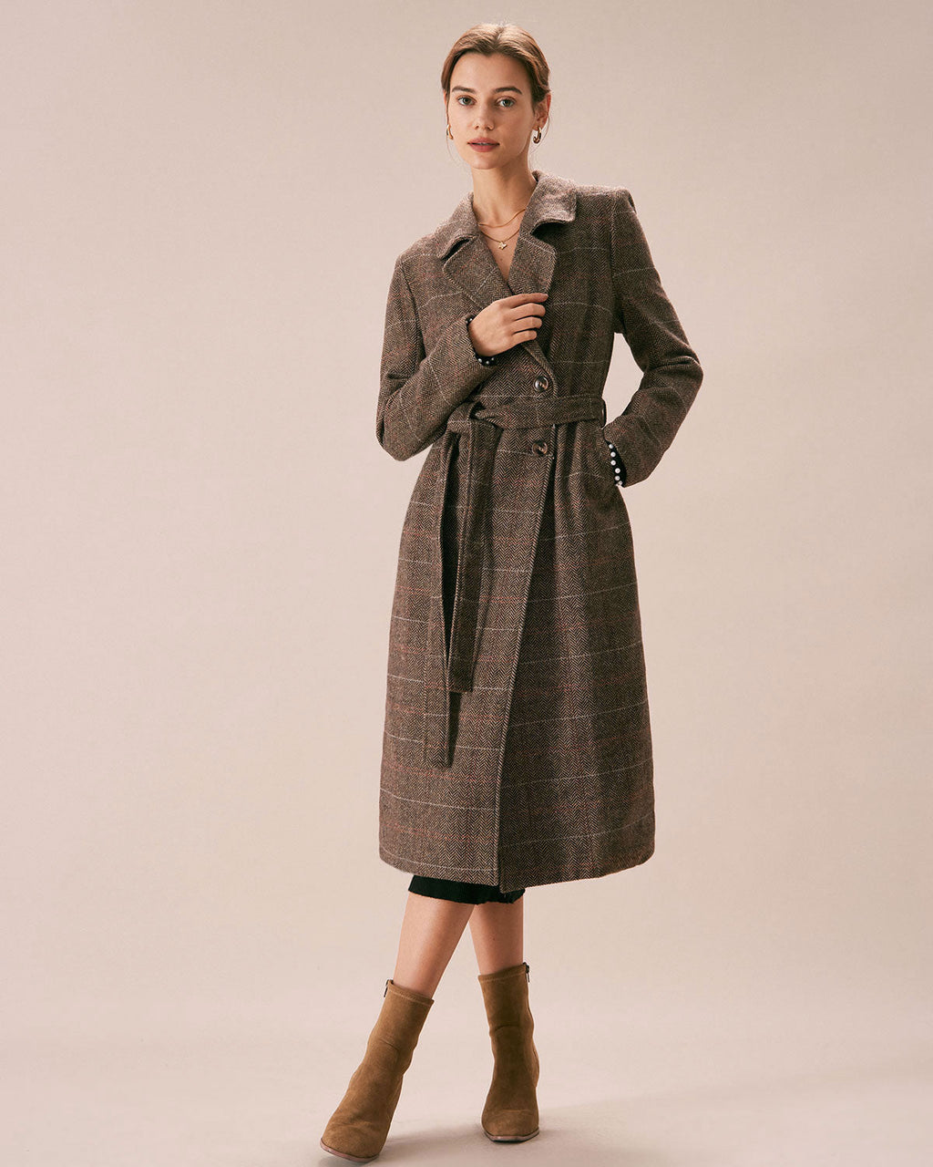 Swiss Refined Belted Double Breasted Coat