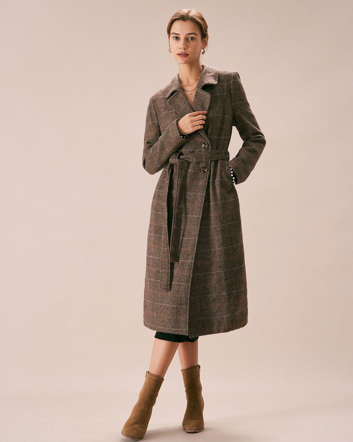 Swiss Refined Belted Double Breasted Coat