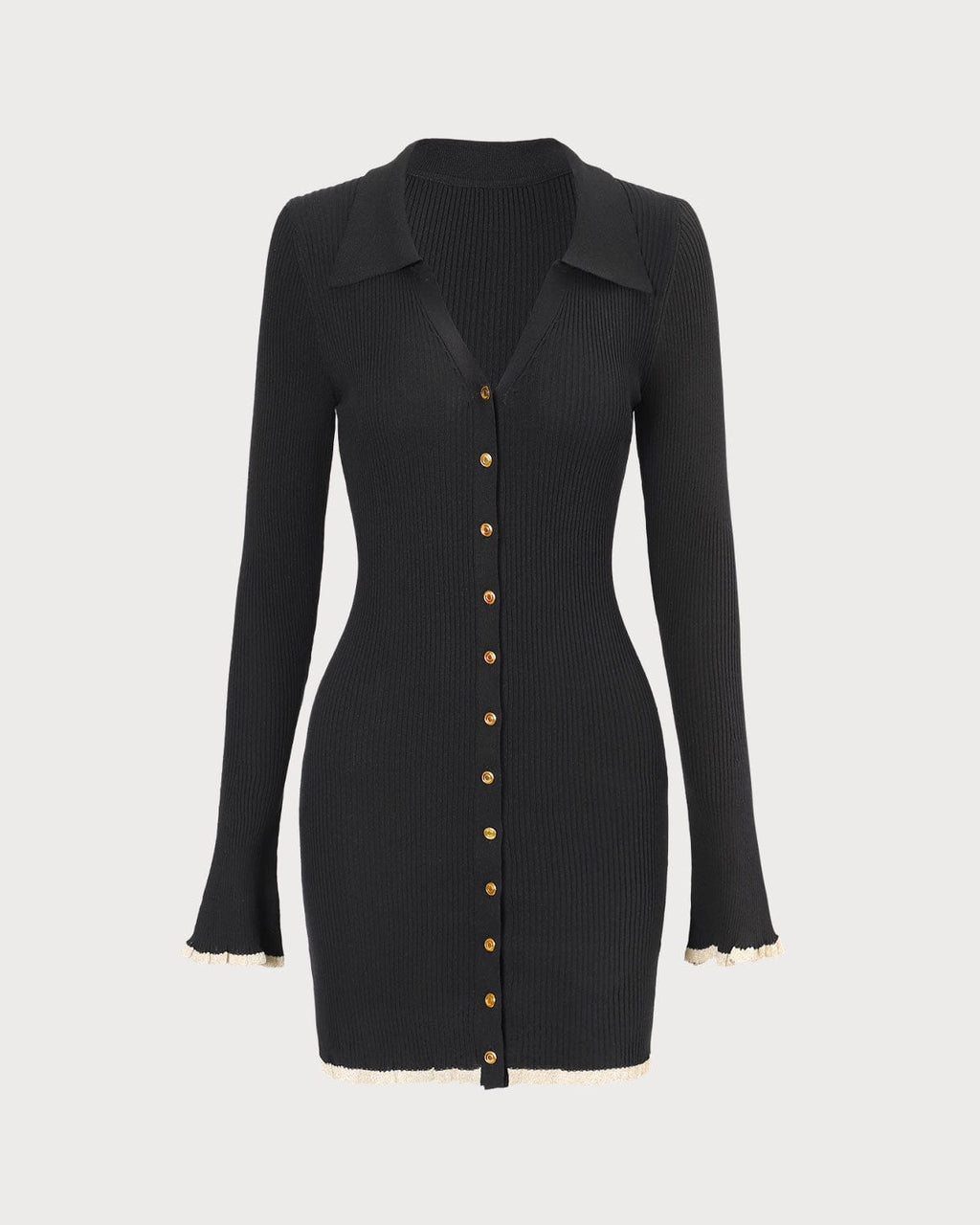 Raven V-Neck Contrast Trim Mini Dress