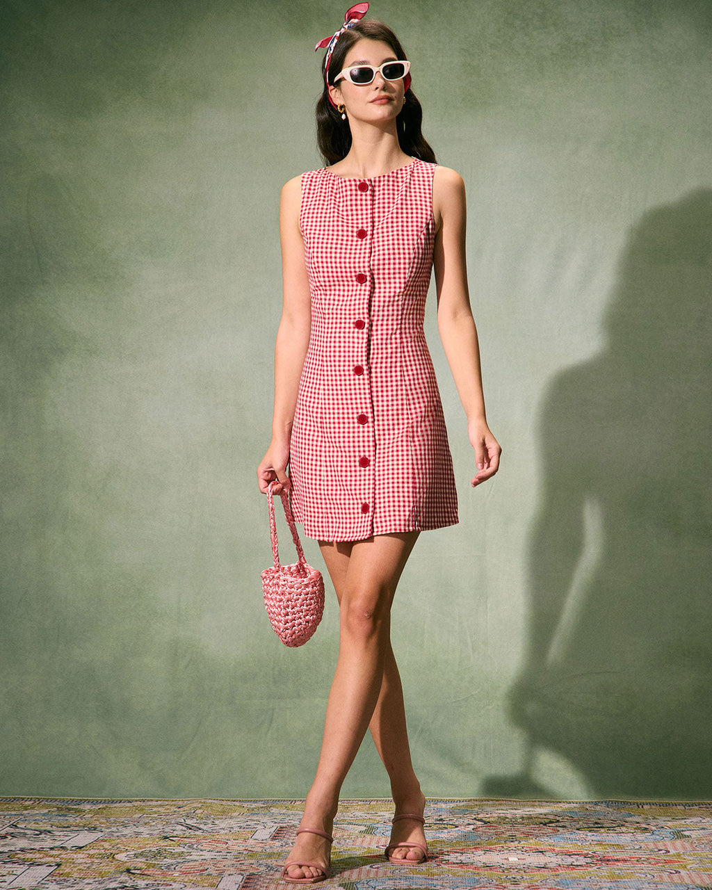 The Scarlett Boat Neck Plaid Mini Dress