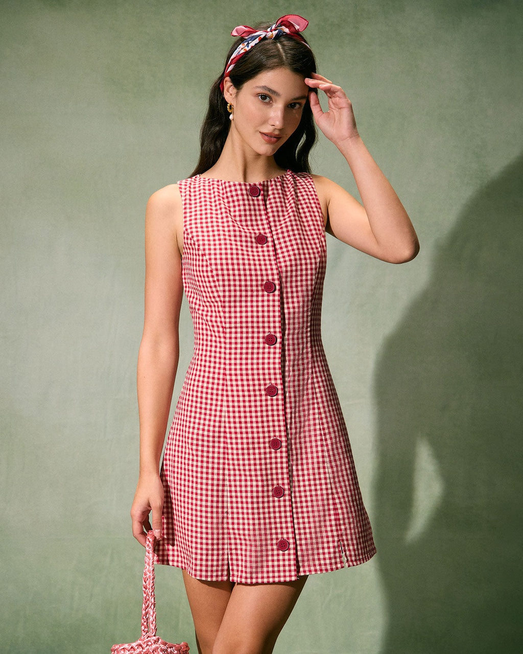 The Scarlett Boat Neck Plaid Mini Dress