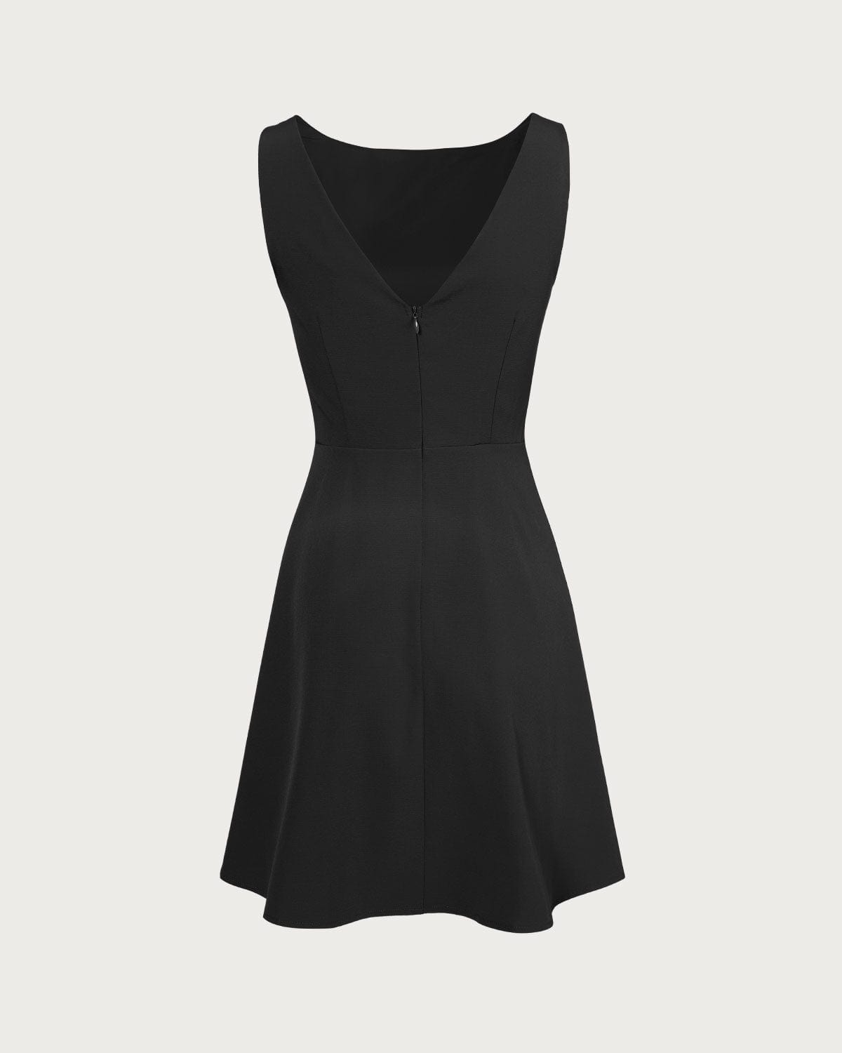 Noir Boat Neck High Waisted Mini Dress