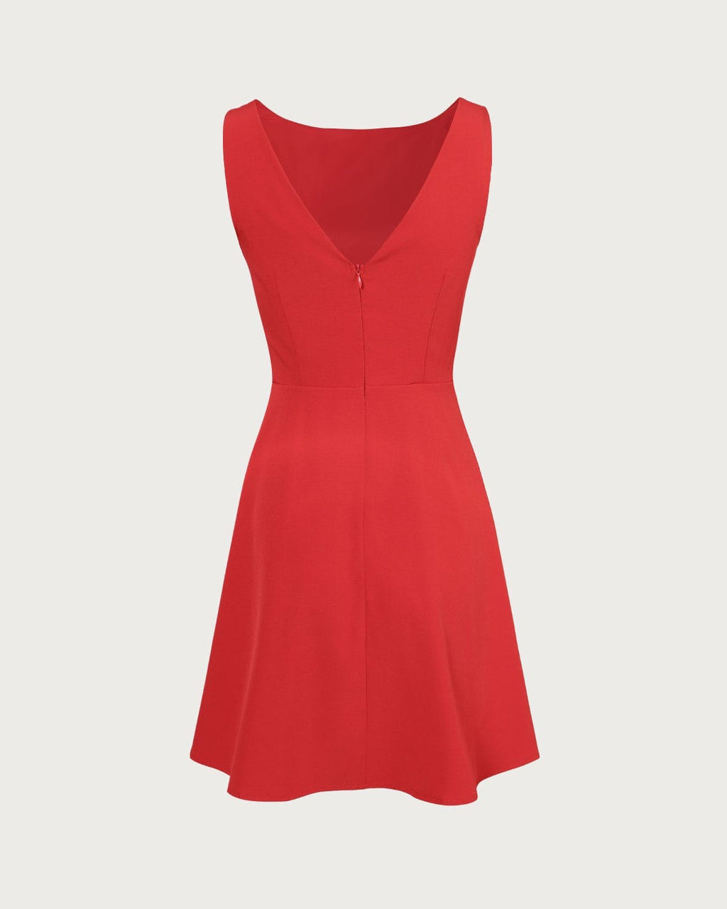 Scarlett Boat Neck High Waisted Mini Dress In Red