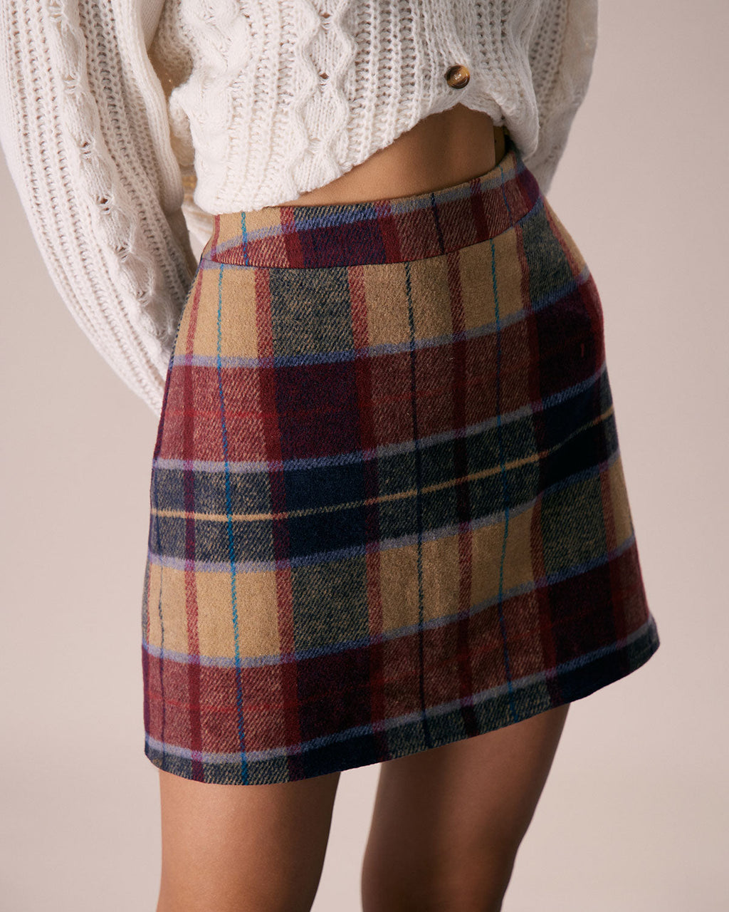 Timeless Crimson Plaid Zipper Mini Skirt