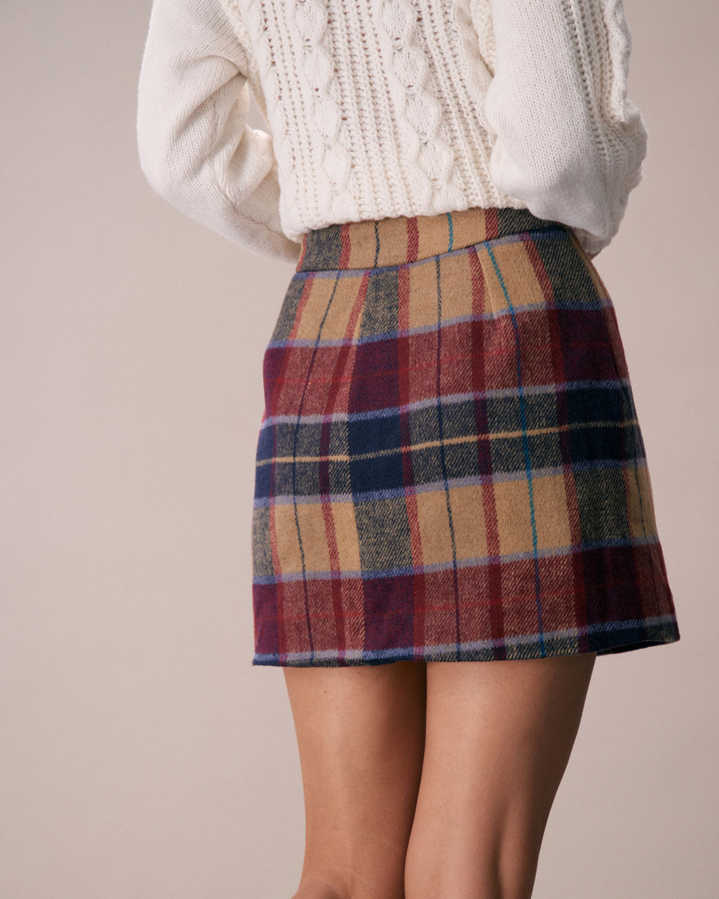 Timeless Crimson Plaid Zipper Mini Skirt