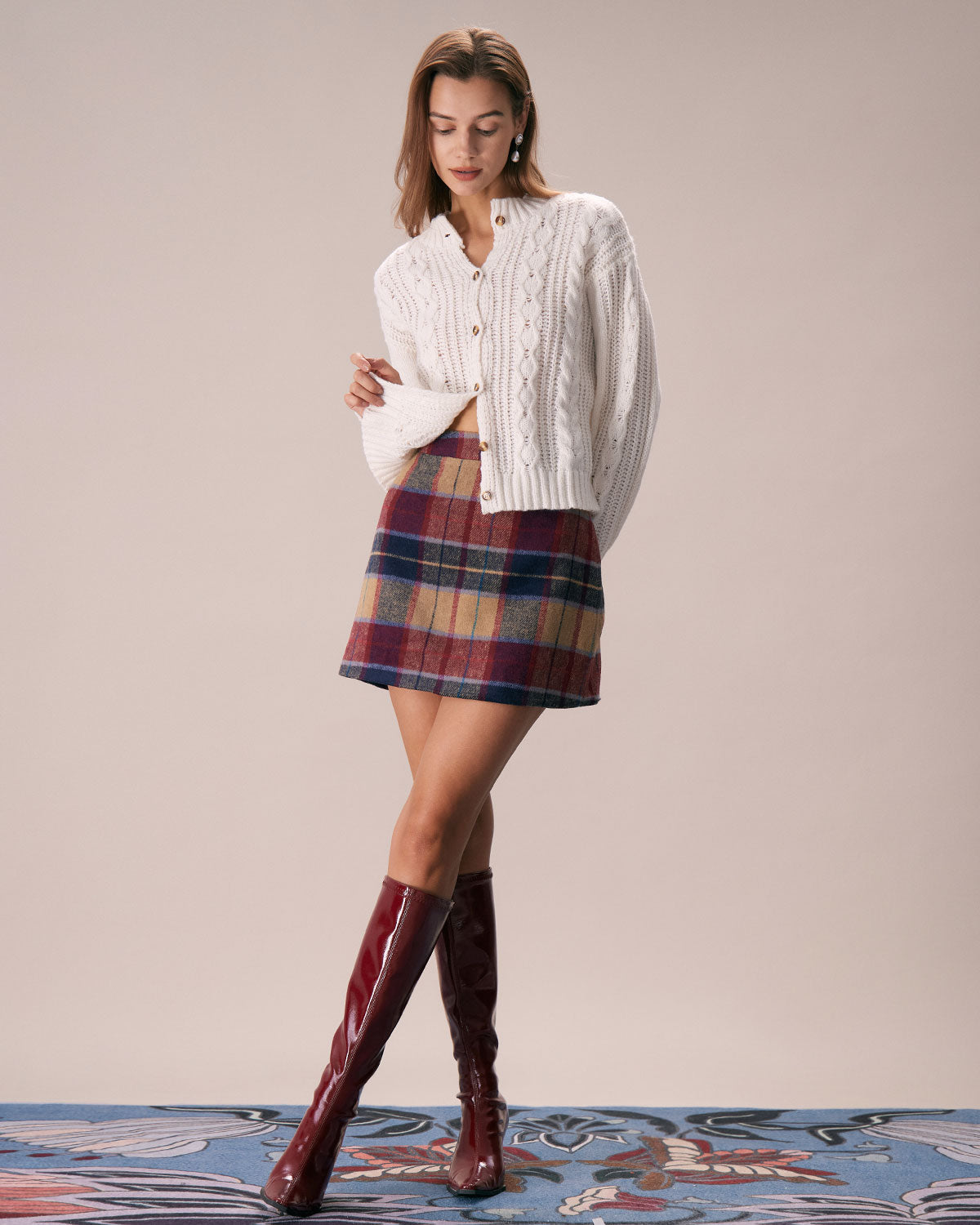 Timeless Crimson Plaid Zipper Mini Skirt