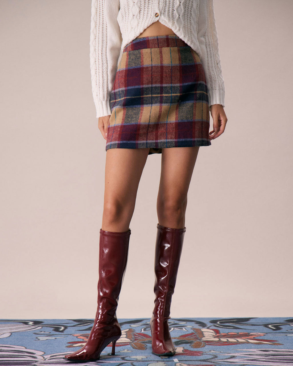 Timeless Crimson Plaid Zipper Mini Skirt