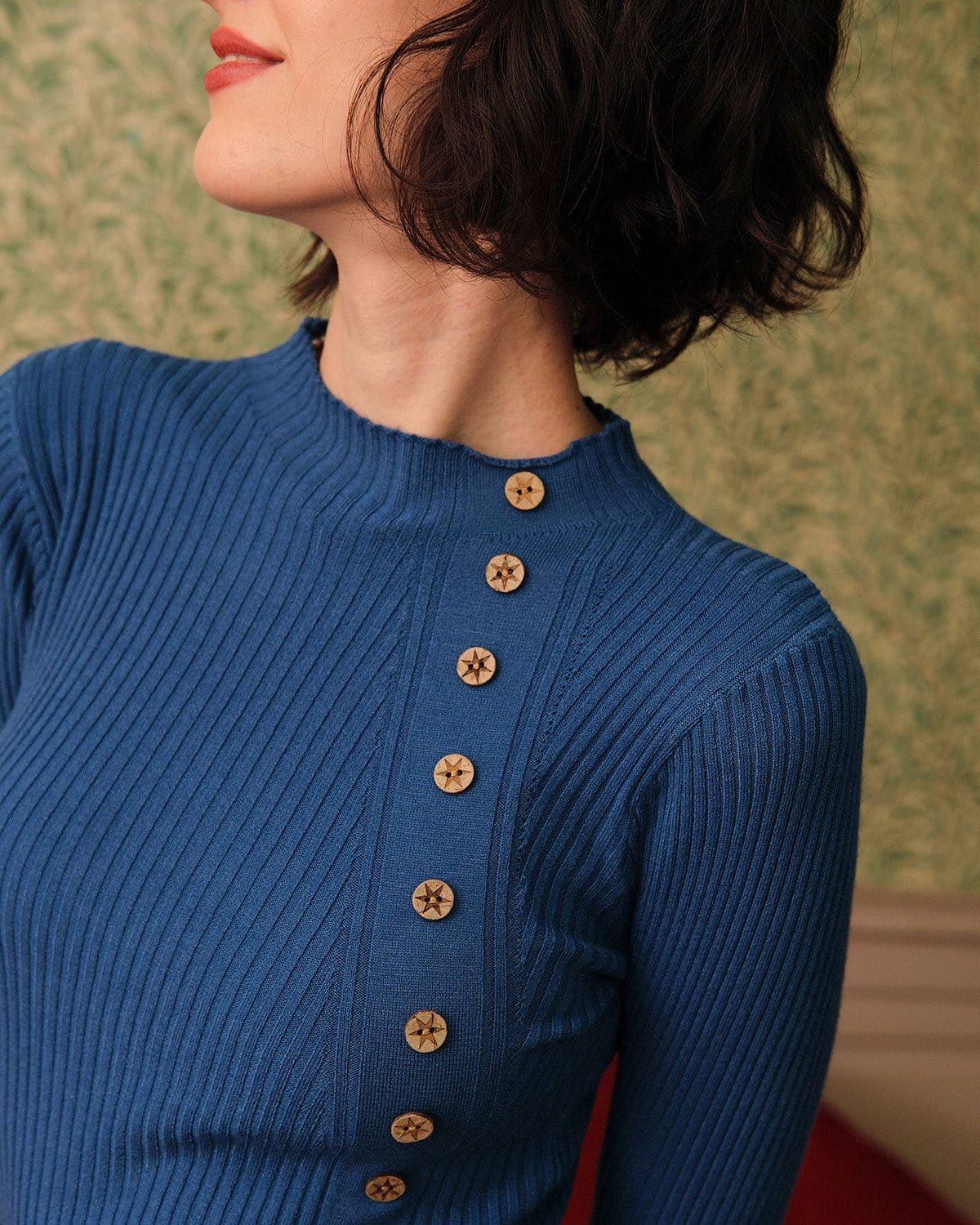 Girlpower Mock Neck Ribbed Knit Top