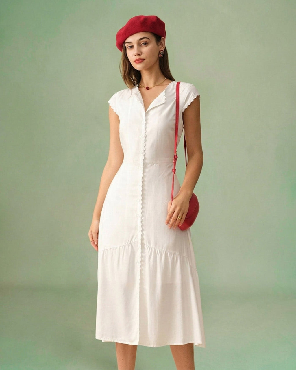 Her World Lapel Midi Dress