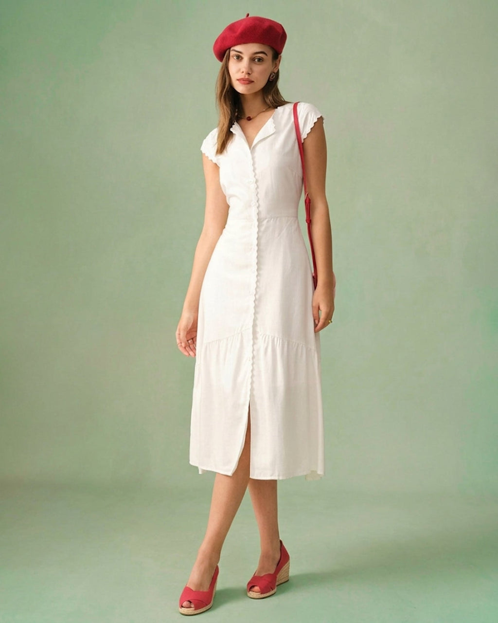 Her World Lapel Midi Dress