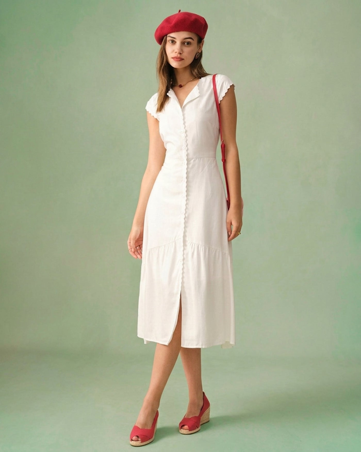 Her World Lapel Midi Dress