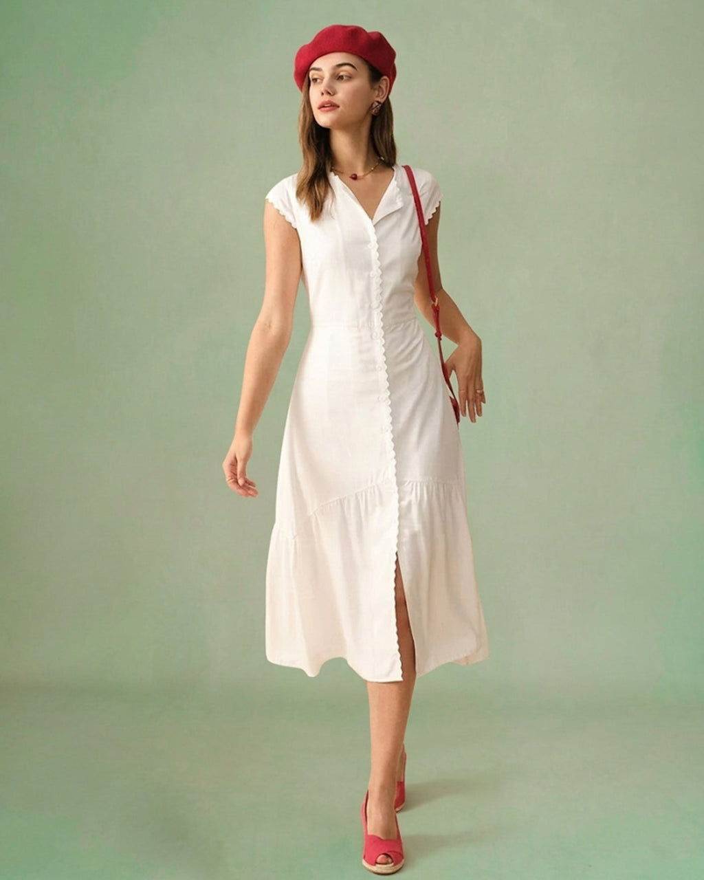 Her World Lapel Midi Dress