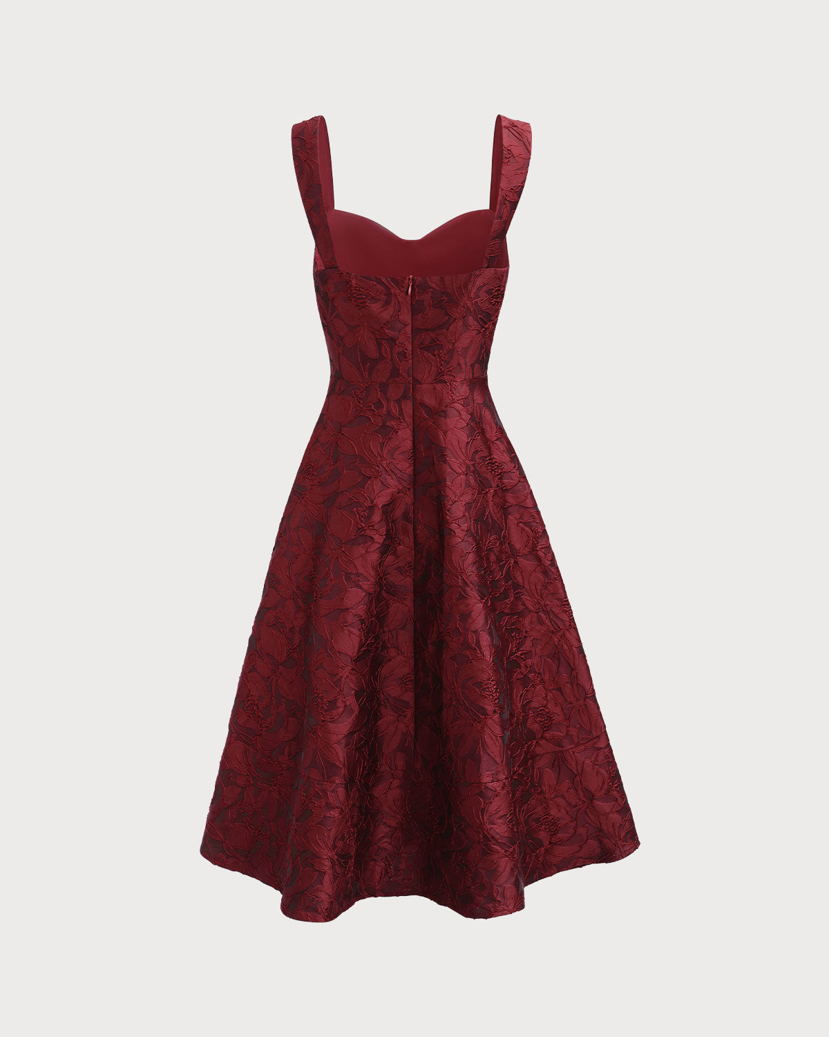 Scarlet Sweetheart Jacquard Midi Dress In Red