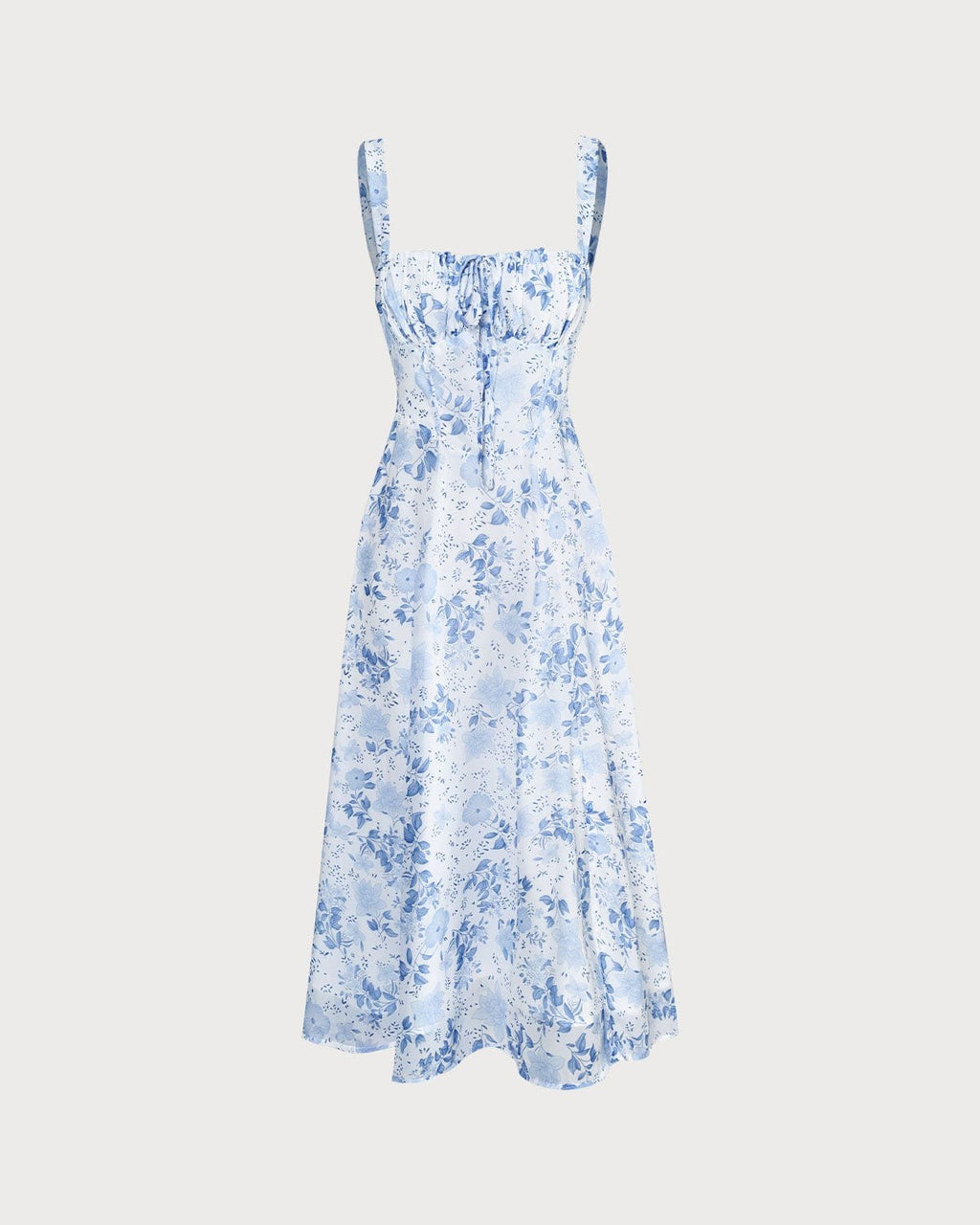 Tranquil Square Neck Floral Midi Dress