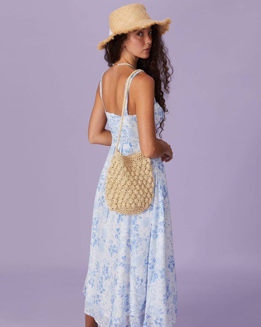 Tranquil Square Neck Floral Midi Dress