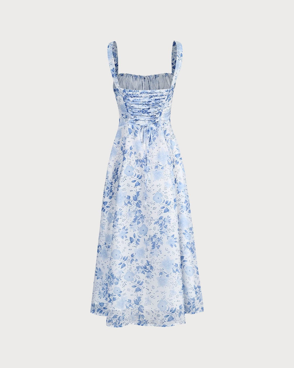 Tranquil Square Neck Floral Midi Dress