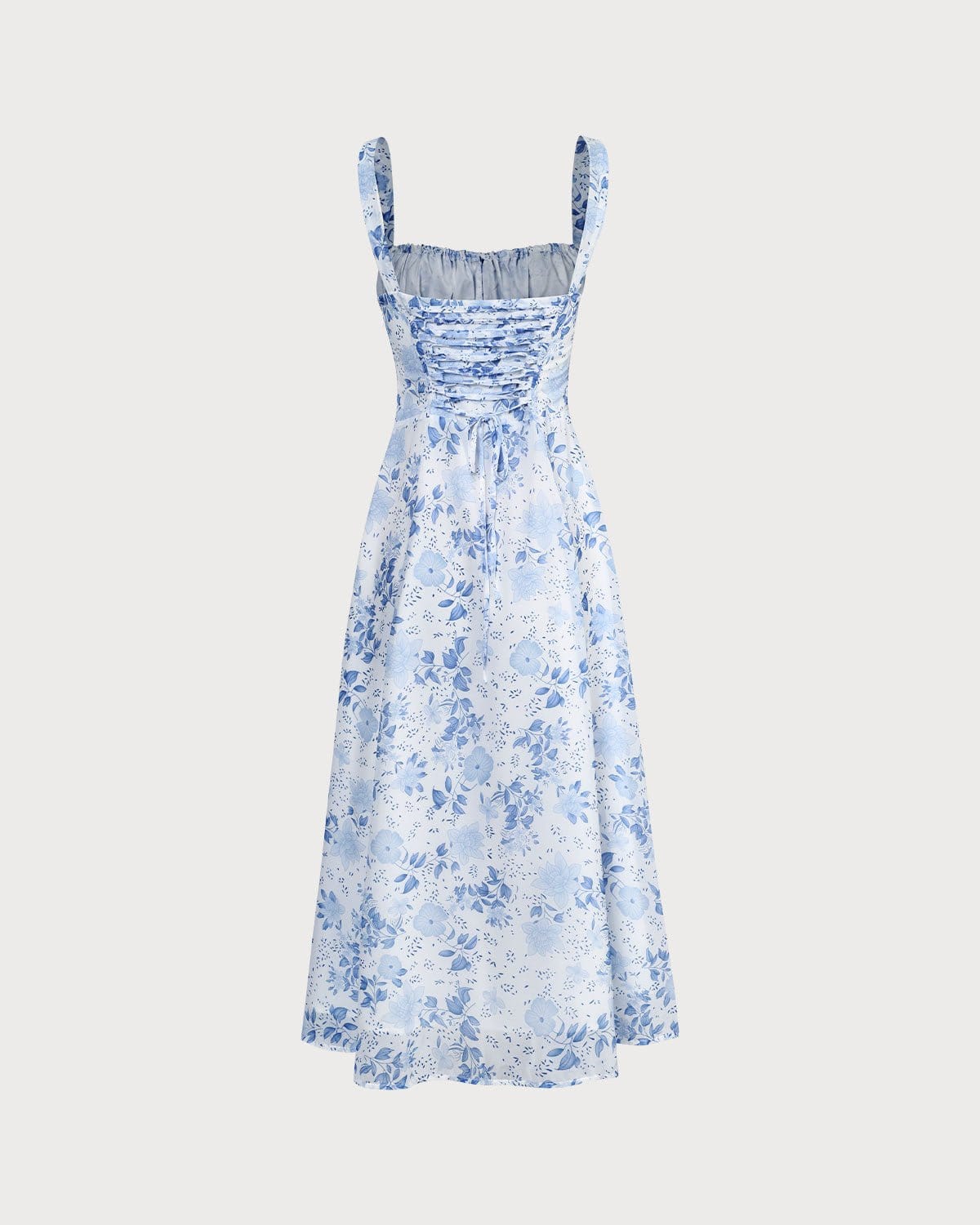 Tranquil Square Neck Floral Midi Dress