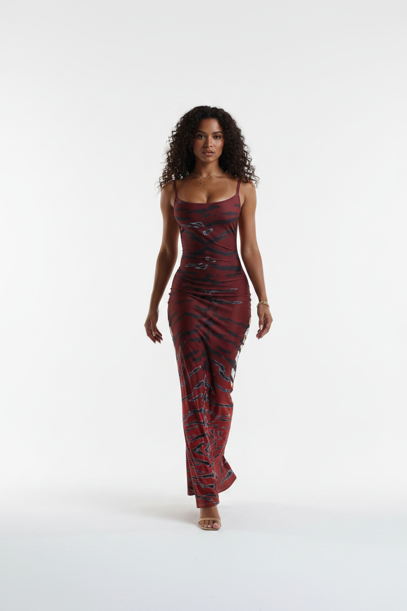 Tiger Print Maxi — Walking