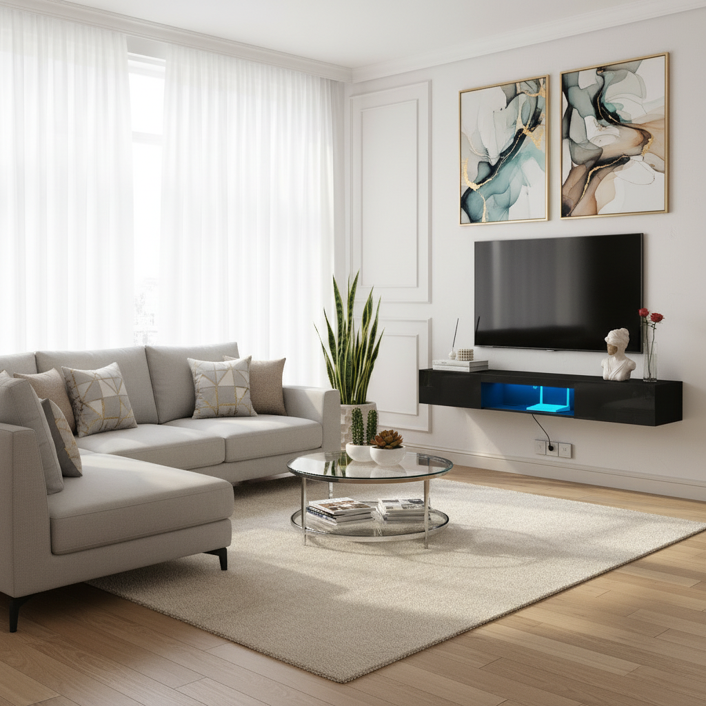 TV Stand - Matte Black Layout 4